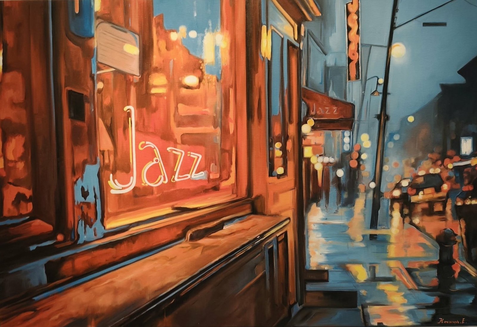Jazz 85×125 – oil on canvas painting by Efi Koukma